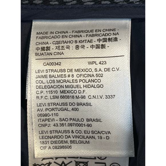 Levi’s Women’s Navy Gray Cotton Wool Blend Pleated Pocket Twee Academia Skirt 31 - Picture 8 of 8